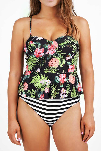 Time Slips Away Floral Bikini Set