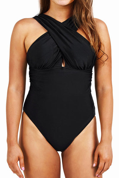 Deep Feelings Cross One-piece Swimsuit