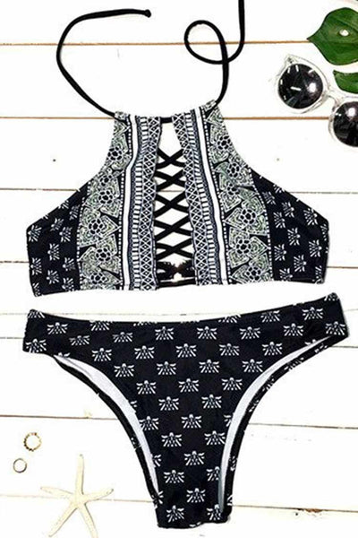 Sight and Sounds Lace Up Bikini Set