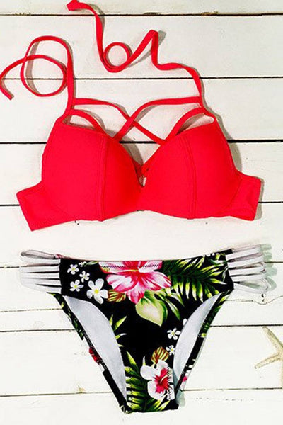 Summer Blooming Halter Bikini Set