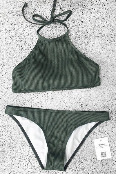 Matcha Ice Cream Halter bikini Set