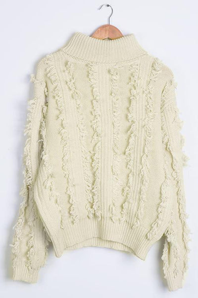 Chic Freely Ivory Tassel Sweater