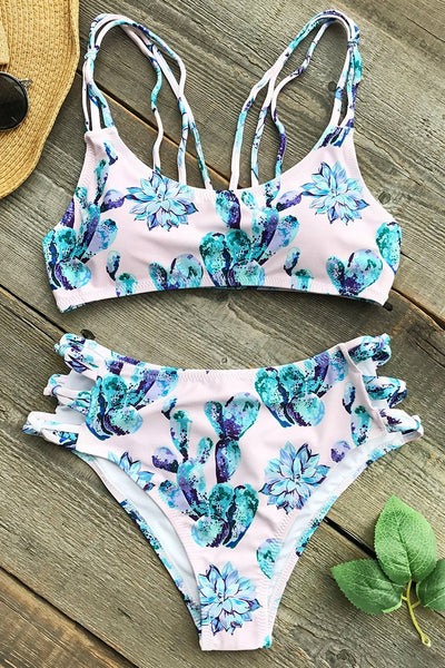 Cactus Garden Print Bikini Set