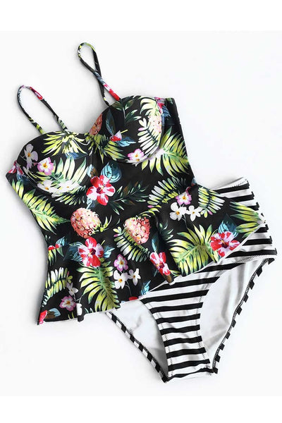 Time Slips Away Floral Bikini Set