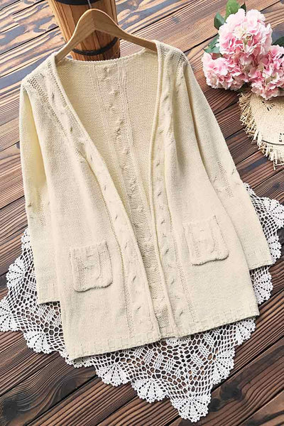 Fresh Cream Solid Cardigan