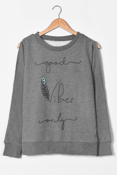 Good Vibe Letter Print Top