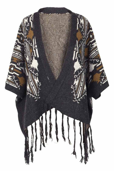 Flutter Free Jacquard Knitting Poncho