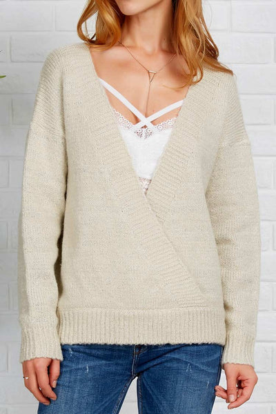 Across the Board Plunging Sweater