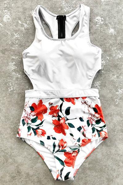 Lilies open Print One-piece Swimsuit