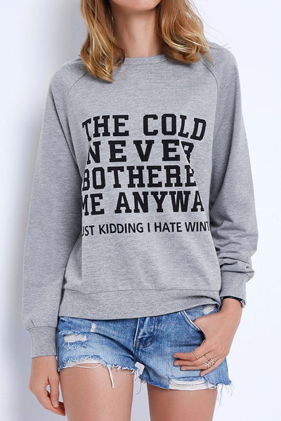 Warm It Up Letter Printing Sweatshirt