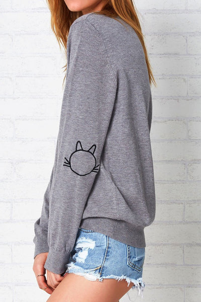 the Cat's Meow Embroidered Sweater