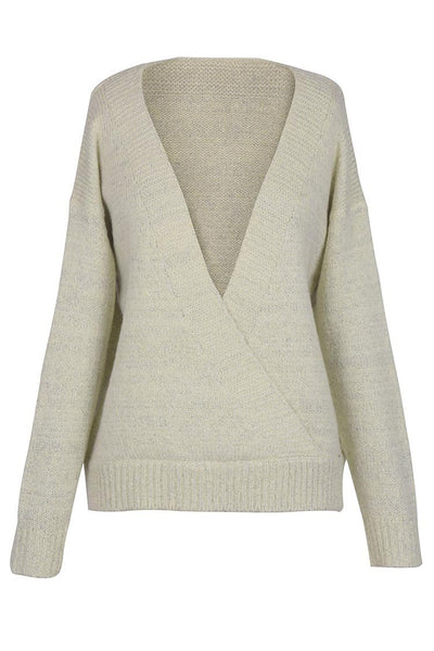 Across the Board Plunging Sweater