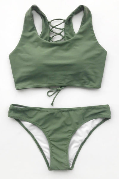 Matcha Mousse Solid Bikini Set