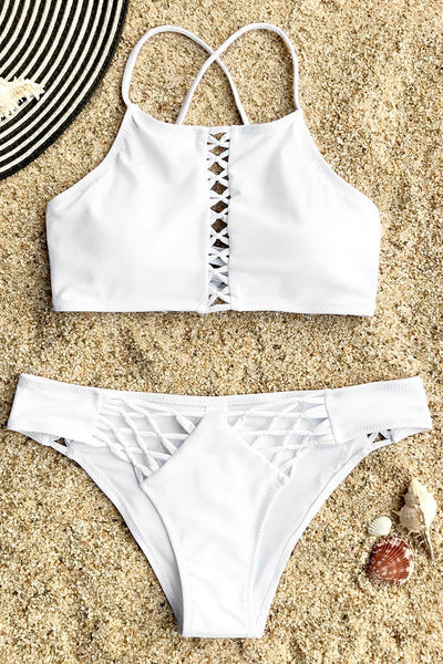 Guardian Angel Lace-up Bikini Set