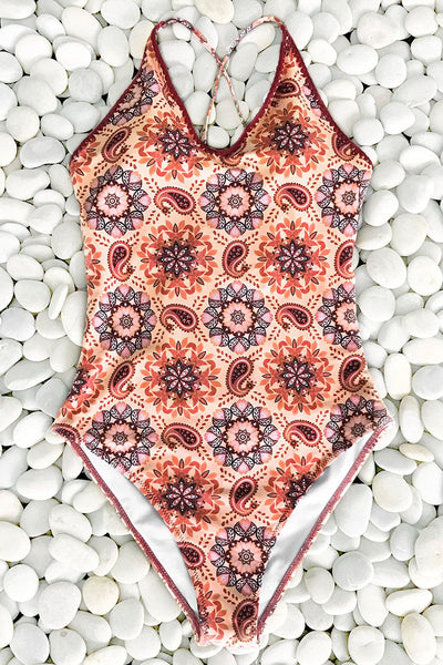 Like Fanta Print One-piece Swimsuit