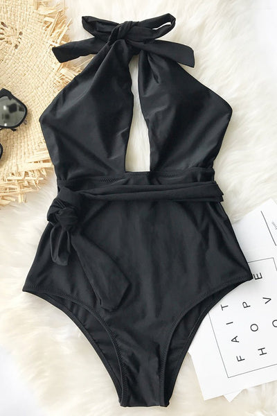 Eternal Mystery Solid One-piece Swimsuit