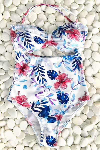 Rain of Petals Print One-piece Swimsuit