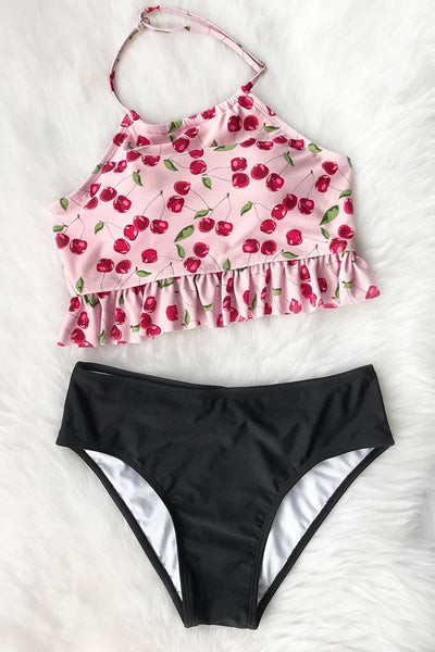 Cherry Garden Halter Bikini Set