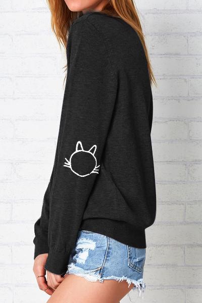 the Cat's Meow Embroidered Sweater