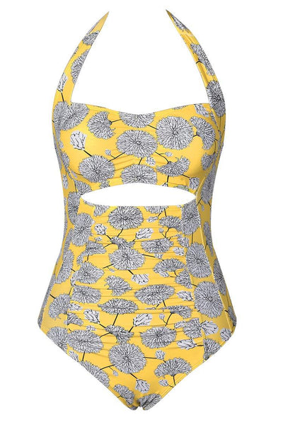 Dandelion Love Print One-piece Swimsuit