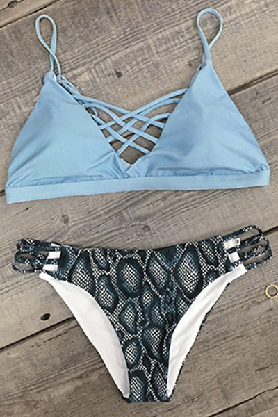 Salty Seabreeze Lace Up Bikini Set