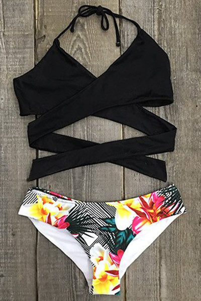 Flower Bomb Cross Bikini Set