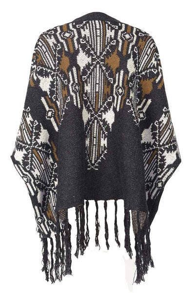 Flutter Free Jacquard Knitting Poncho