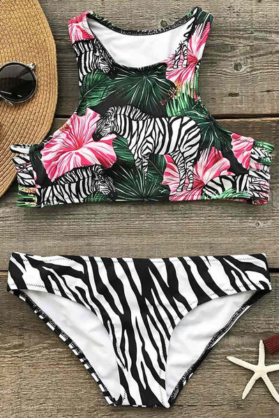 Free-roaming Zebra Bikini Set