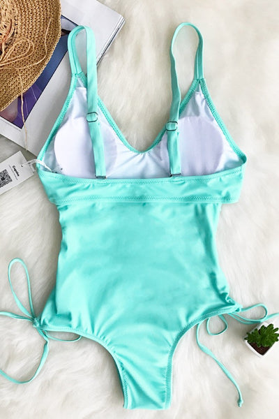 Marry You Lace Up One-piece Swimsuit