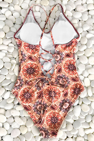 Like Fanta Print One-piece Swimsuit