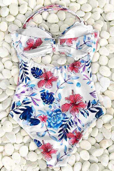 Rain of Petals Print One-piece Swimsuit