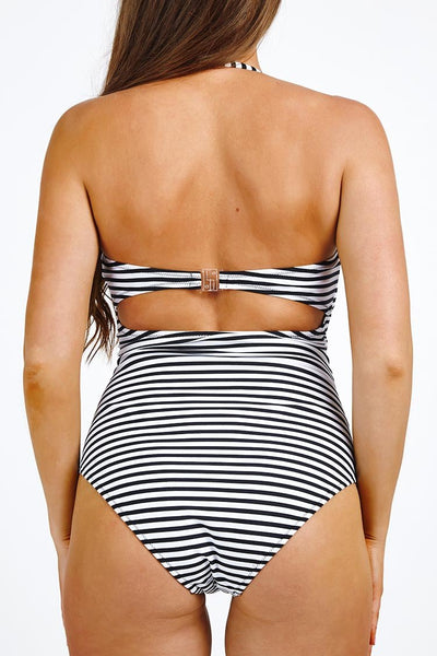 Neat As a Prinstripe Halter One-piece Swimsuit