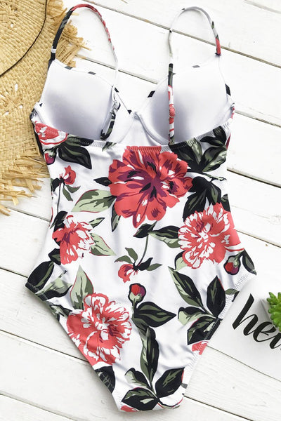 Movie Scene Floral One-piece Swimsuit