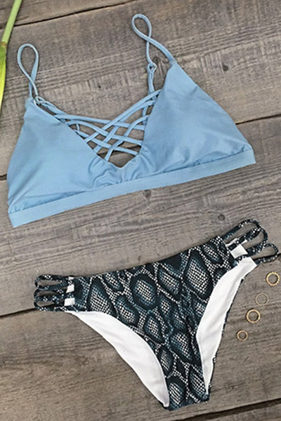 Salty Seabreeze Lace Up Bikini Set