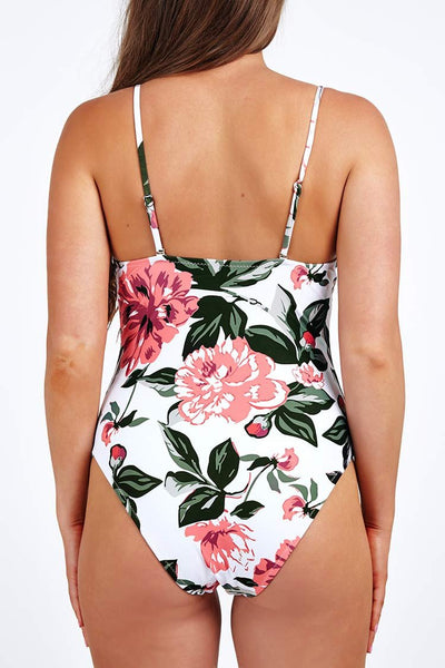 Movie Scene Floral One-piece Swimsuit