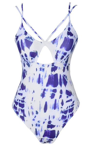 Snowy Night Tie-dyed One-piece Swimsuit