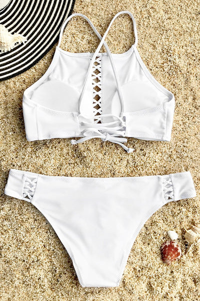 Guardian Angel Lace-up Bikini Set