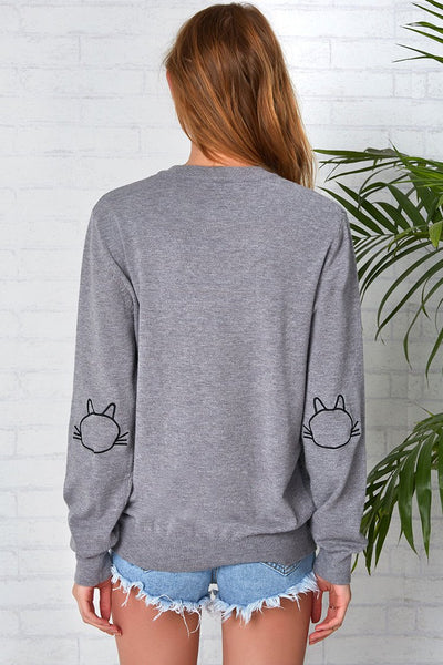 the Cat's Meow Embroidered Sweater