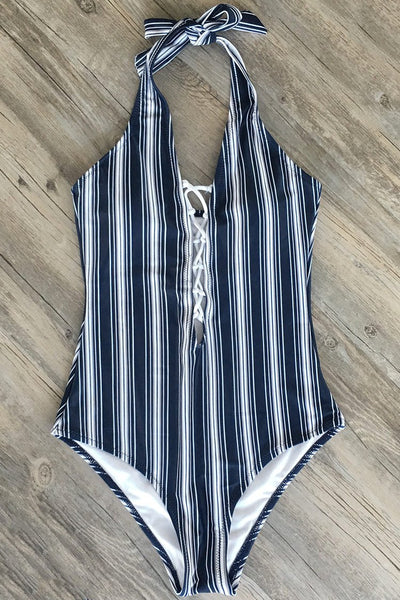 She Is Mature Halter One-piece Swimsuit