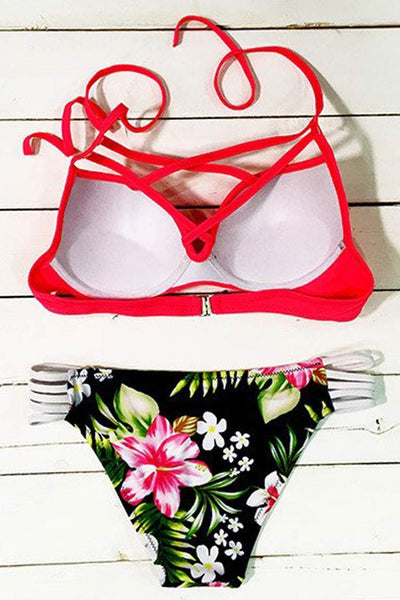 Summer Blooming Halter Bikini Set