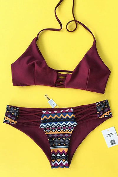 Happy Together Halter Bikini Set