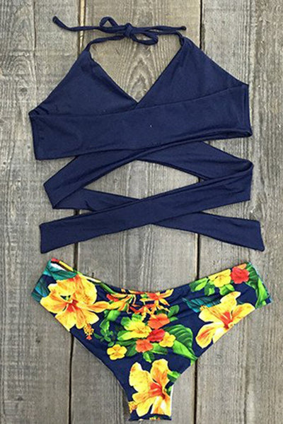 Flower Bomb Cross Bikini Set