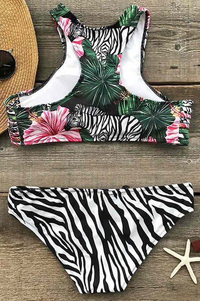 Free-roaming Zebra Bikini Set