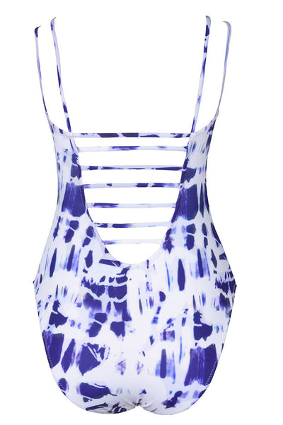 Snowy Night Tie-dyed One-piece Swimsuit