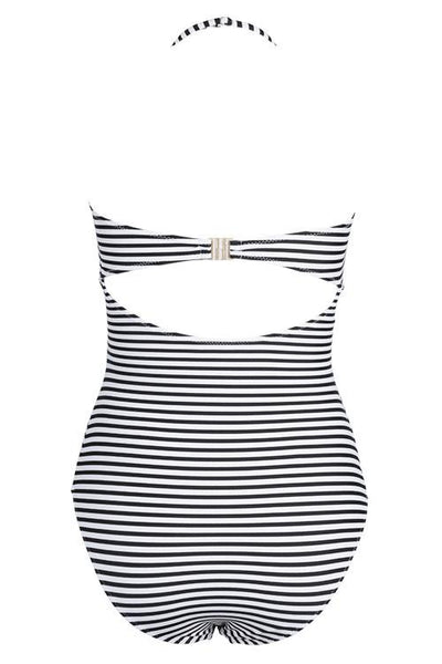 Neat As a Prinstripe Halter One-piece Swimsuit