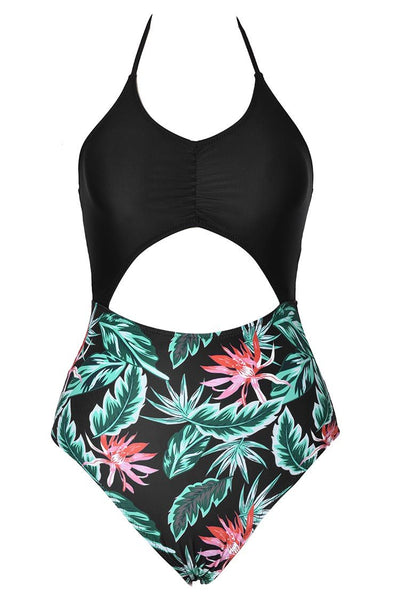 Flame In The Dark Halter One-piece Swimsuit