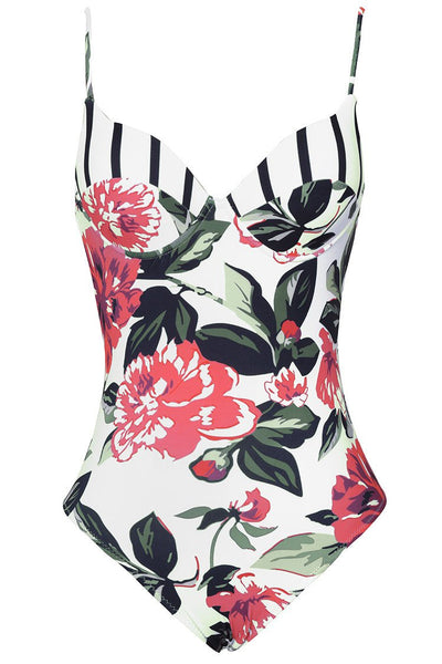 Movie Scene Floral One-piece Swimsuit