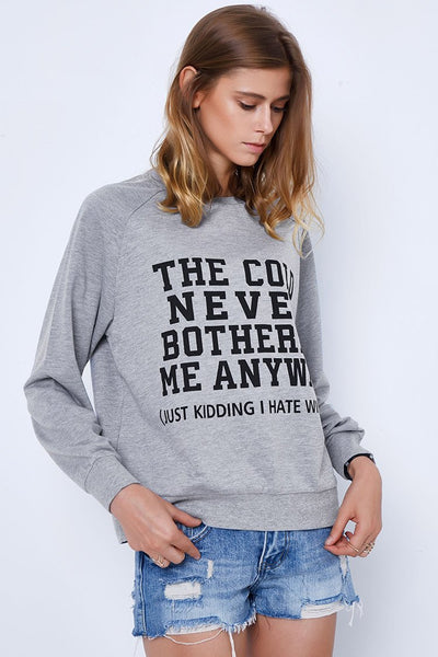 Warm It Up Letter Printing Sweatshirt