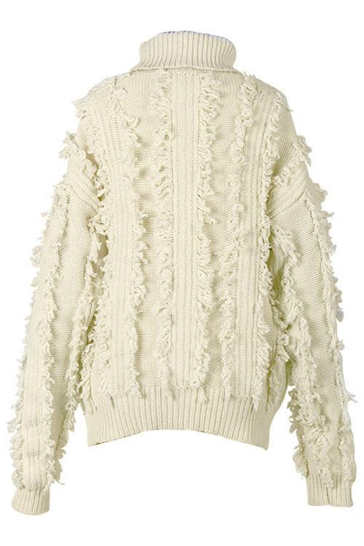 Chic Freely Ivory Tassel Sweater