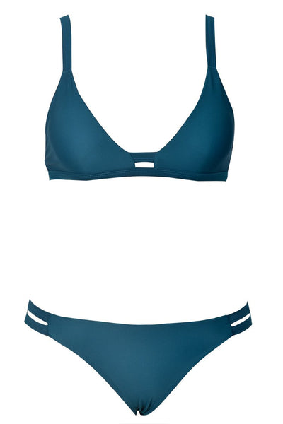 Blue Sea Solid Bikini Set